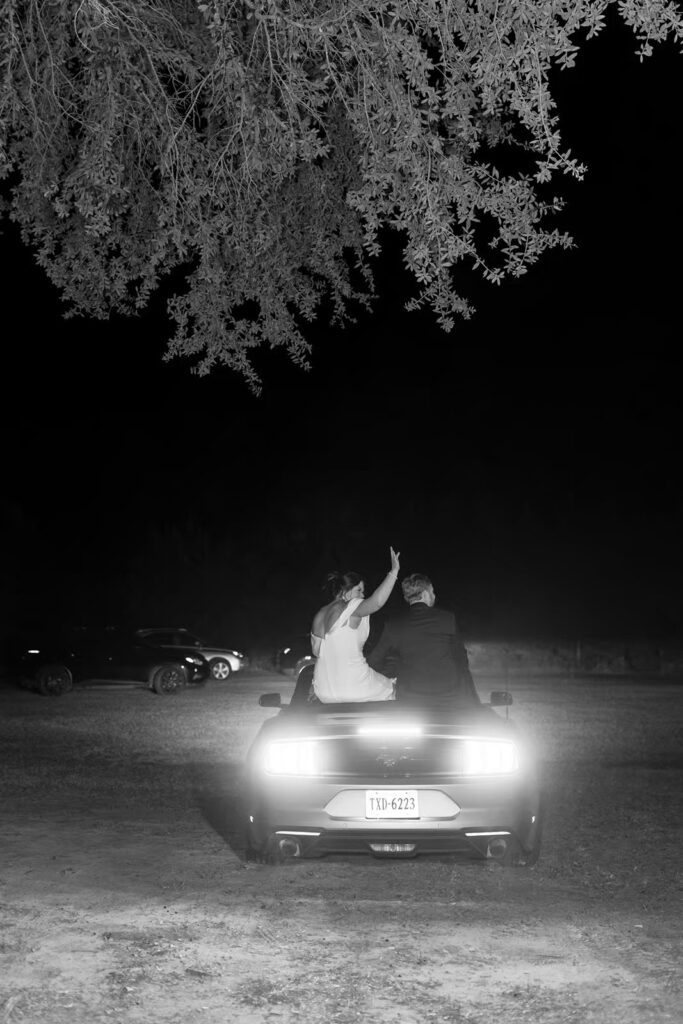 getaway car from private property wedding 