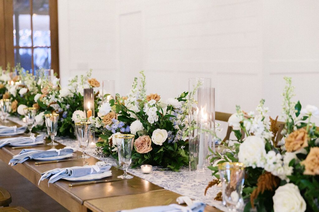 Decorated table for wedding reception