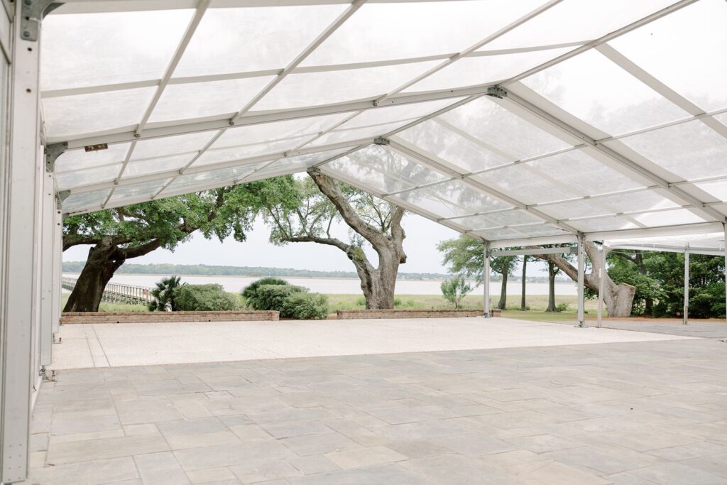 reception tent at Lowndes Grove wedding