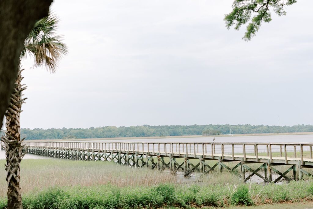 the dock at Lowndes Grove wedding